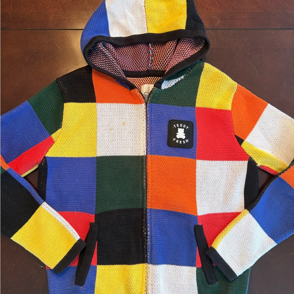 Teddy Fresh Colorblock Zip Hoodie - Multicolor